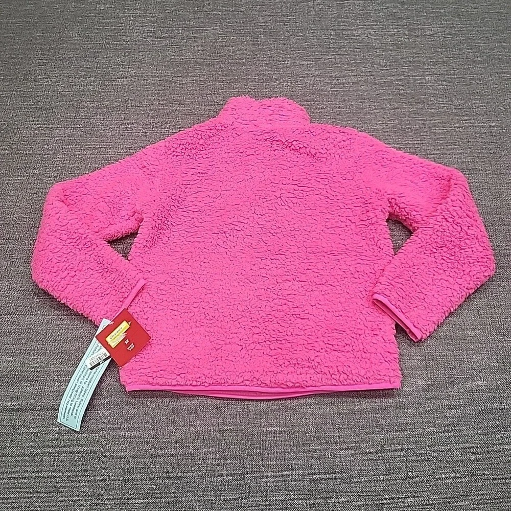Kids' Faux Shearling Family Half Zip Up Pajama Pullover Medium Size 8